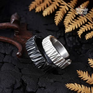 Sterling Silver Ring, Adjustable Cuff Ring, 925 Silver Ring, Textured Ring, Boho Ring, Hammered Ring, Statement Ring, Gift For Her