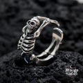 Skeleton Ring 925Sterling Silver, Memento Mori Hugging Skull Ring, Adjustable Gothic Promise Ring, Punk Statement Jewelry Gift for Men Women product logo