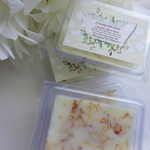 Creamy Bath Melts, Calendula & Honey, Moisturizing Bath Butter Melts