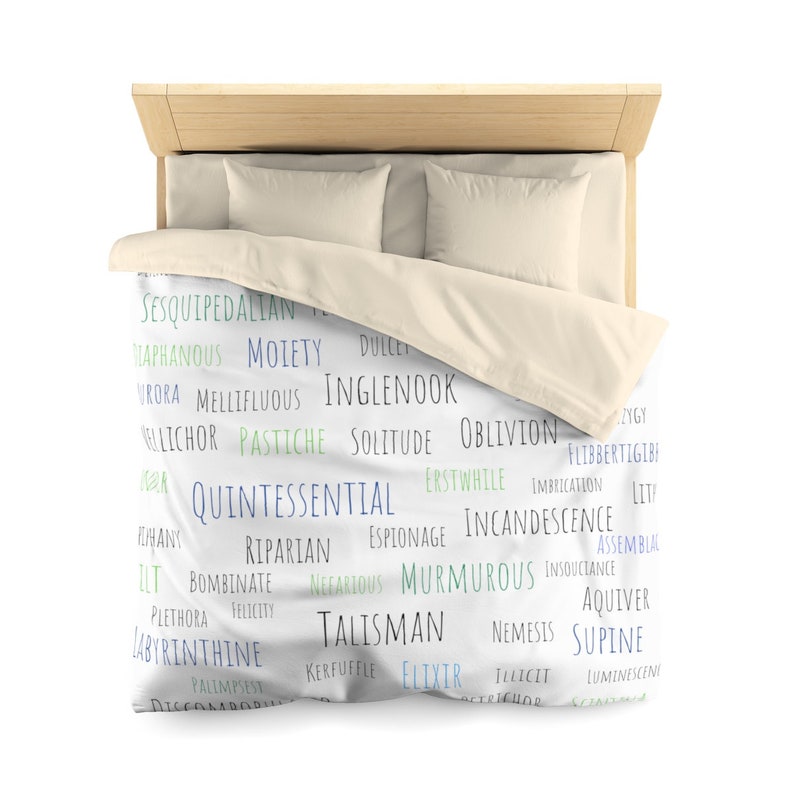 Beautiful Words Microfiber Duvet Cover Etsy