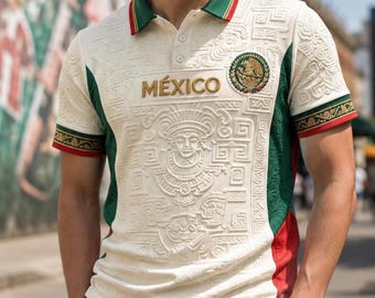 Mexico Football Love Polo Shirt, Mexico Soccer Fan Polo, World Cup 2026 Mexico Shirt, Mexican Pride Polo, Football Lover Gift