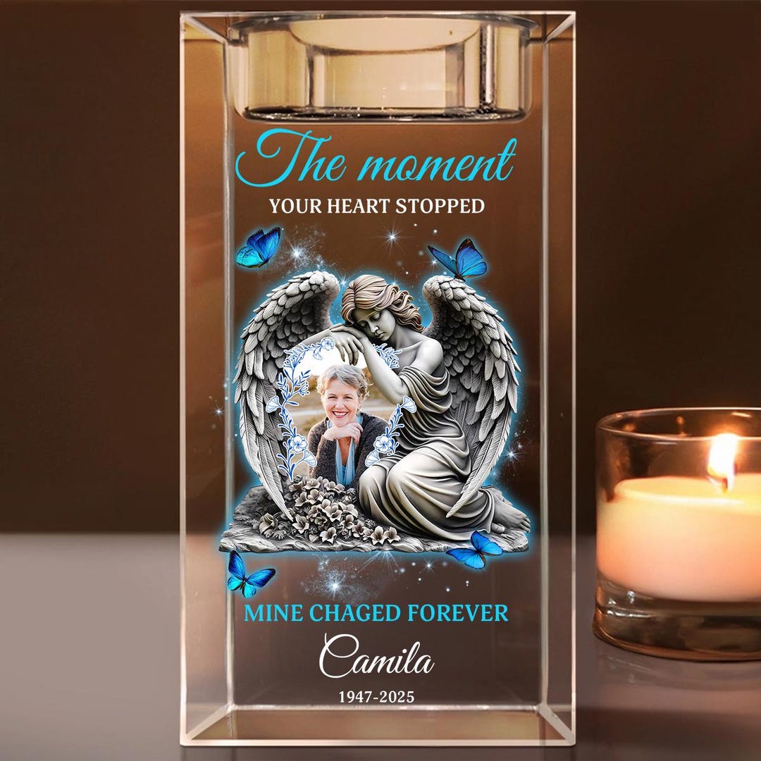 Personalized Crystal Remembrance Candle Holder - Memorial Gift - Etsy