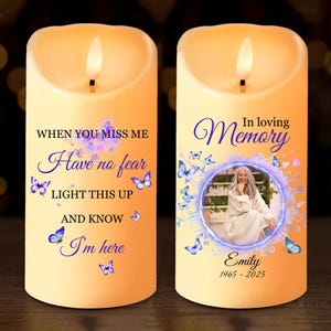 Personalized Memorial LED Candle: Sympathy Gift For Family Members In Loving Memory Color Forever In Our Hearts Memorial Gift Christmas Gift