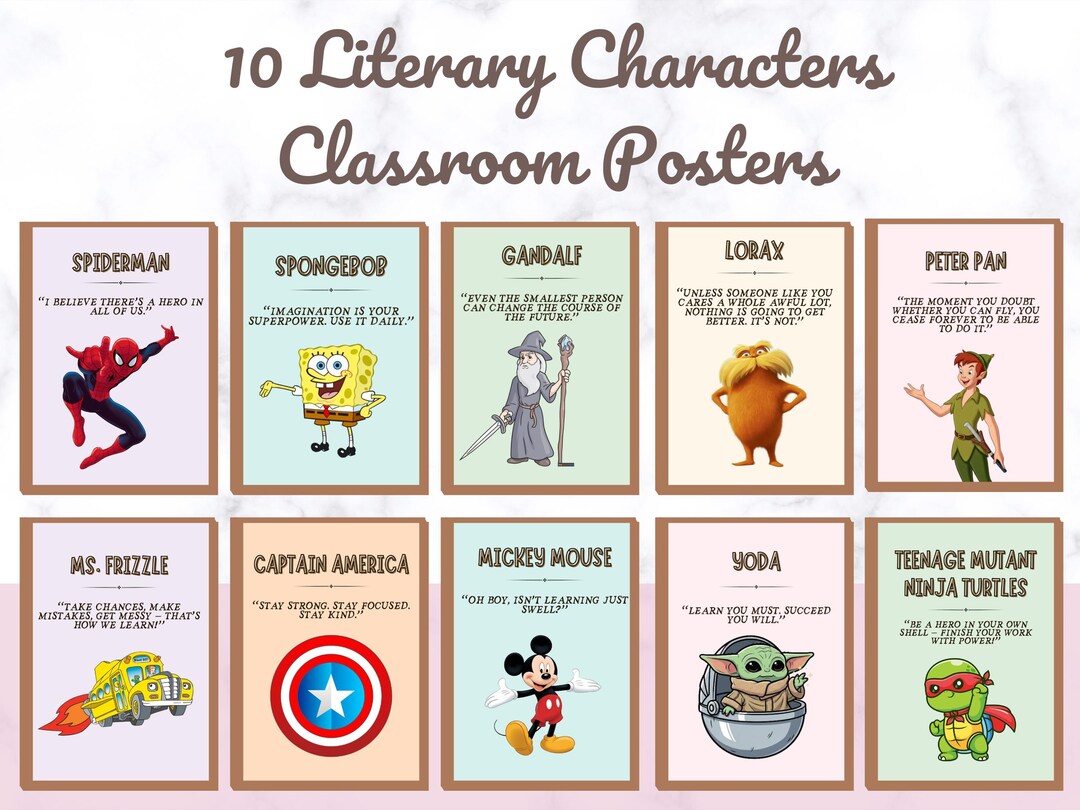 Literary Characters Classroom Posters - Etsy Canada