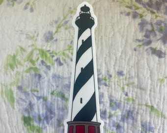 Faro de Cabo Hatteras, Buxton OBX, Carolina del Norte, Outer Banks de Carolina del Norte, Isla Nacional Seashore, calcomanía de vinilo con temática de playa