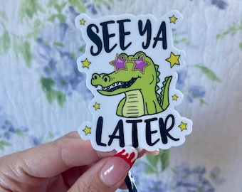 See Ya Later Alligator Cute Vinyl Sticker Star Sunglasses for Stanley iPad kindle laptop