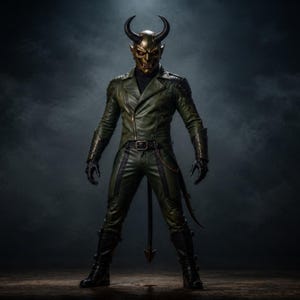 Disfraz de diablo soberano infernal de cuero hecho a mano / Conjunto de armadura gótica demoníaca / Traje de cosplay de fantasía para Halloween