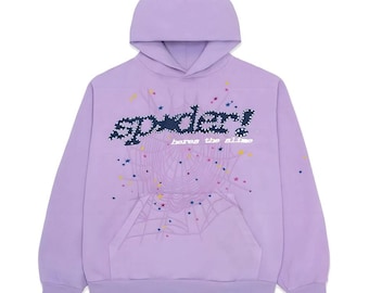 Uniseks spider-paarse streetwear gezellige pullover-hoody