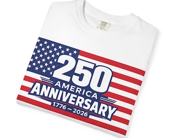 Wit premium shirt VS 250 jubileum, Amerika 250, patriottisch wit shirt, 1776 2026 jubileumshirt, Amerikaanse vlag, comfortkleuren 1717