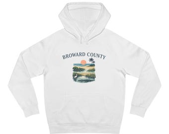 Broward County Florida Hoodie - Coastal Everglades Art, South Florida Gift