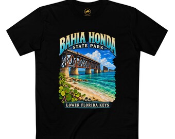 Bahia Honda State Park Shirt, Old Railroad Bridge Florida Keys Graphic Tee