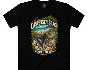 Caspersen Beach Shirt, Venice Florida Fossil Shark Tooth Hunting Tee