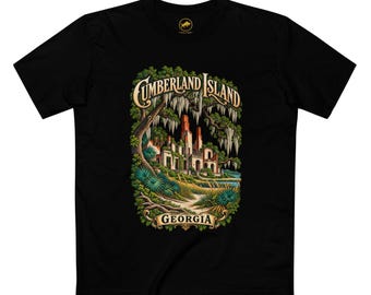 Cumberland Island Georgia Shirt - Dungeness Ruins and Live Oak Coastal Tee