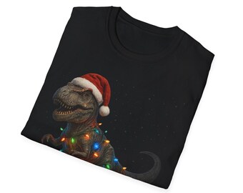 サンタTレックスクリスマスTシャツ - 面白いホリデー恐竜Tシャツ