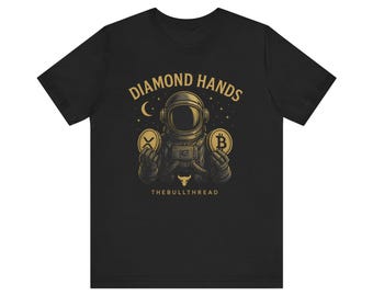 Bitcoin XRP Astronaut T-Shirt: Diamond Hands Crypto Trader Tee