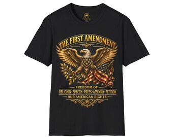 Eerste amendement shirt, patriottische adelaar T-shirt, vrijheid van meningsuiting shirt, grondwet shirt, American Rights USA Tee