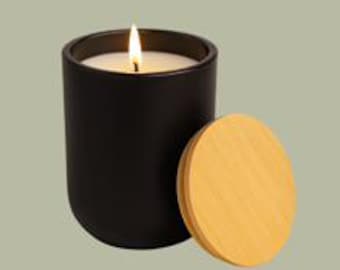 高級ブラックソイキャンドル – 竹蓋付きロマンチックなギフト