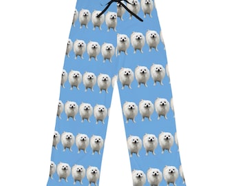 ポメラニアン柄パジャマパンツ | ブルー オールオーバープリント