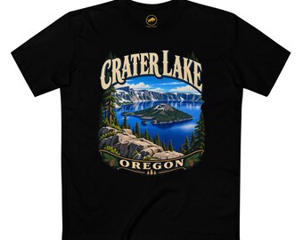Crater Lake Oregon Shirt - Wizard Island Caldera Landscape Tee