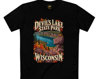 Devil's Lake State Park Shirt, Wisconsin Quartzite Bluff Hiking Tee, Autumn Travel Gift