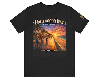 Hollywood Beach Boardwalk Florida Shirt, Hollywood Beach Boardwalk Florida Shirt, Südflorida Boardwalk T-Shirt, Küstensonnenuntergang Shirt