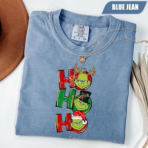 Grinch hohoho-shirt, retro kerstshirt, grappig kerst-T-shirt, kerstman Grinch shirt, Grinchy kerstshirt, leuk kerstcadeau