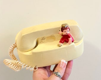 Vintage 1950s Napco Princess Telephone Girl Planter Figurine Planter Pottery Collectors Piece Rare Princess Phone Planter