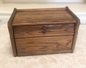 Primitive Bread Box Country Kitchen All Original Hand Carved Rustic Wood Kitchen Bread Box With Simple Design Solid Oak