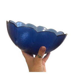 French Arcoroc Cobalt Bowl Salad Serving Cobalt Bowl Glass Cobalt Blue Glass Bowls Beautiful Blue Vintage Cobalt Bowls 1 Large