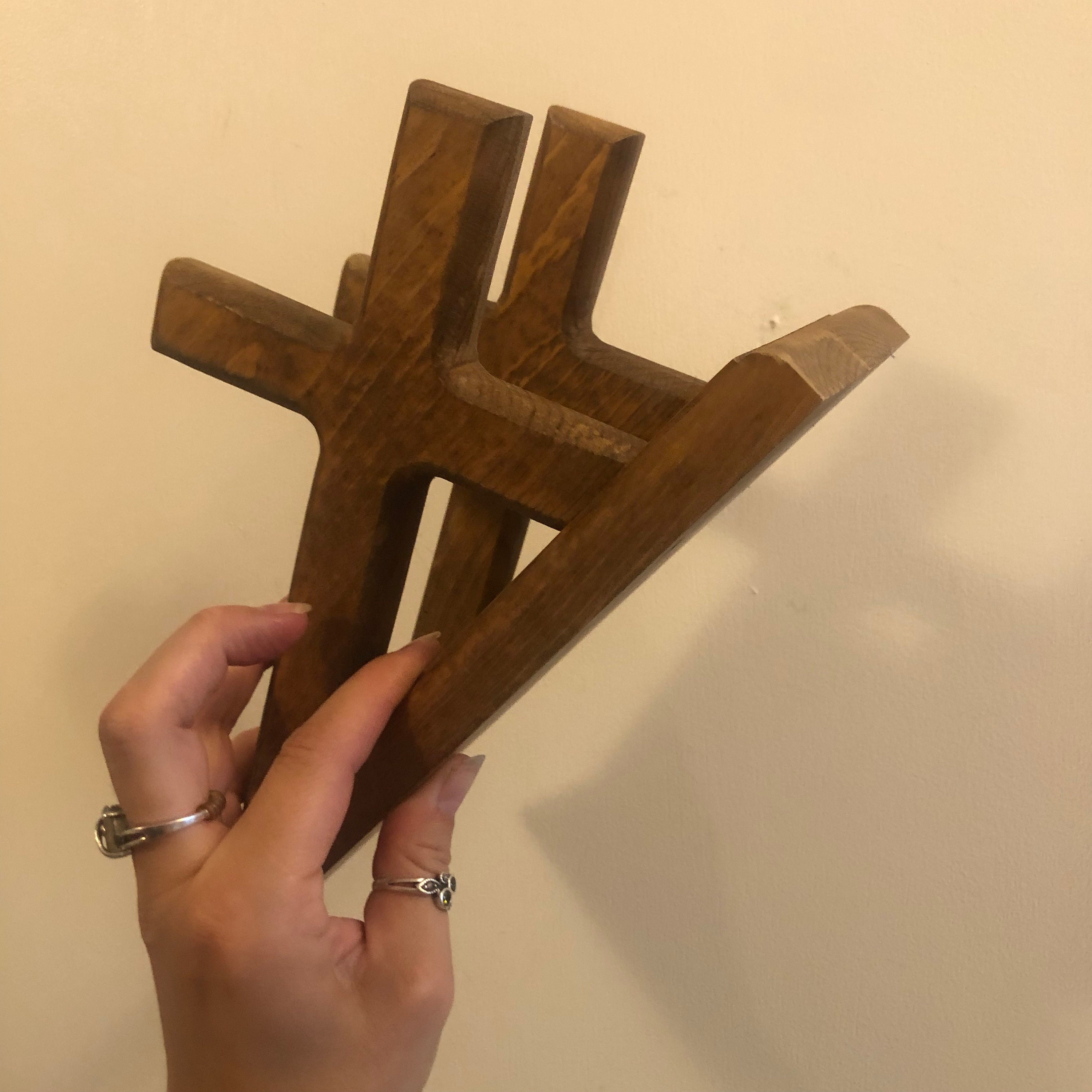 Cross Home Decor Two Sided Designs Napkin Holder Beautiful Wooden