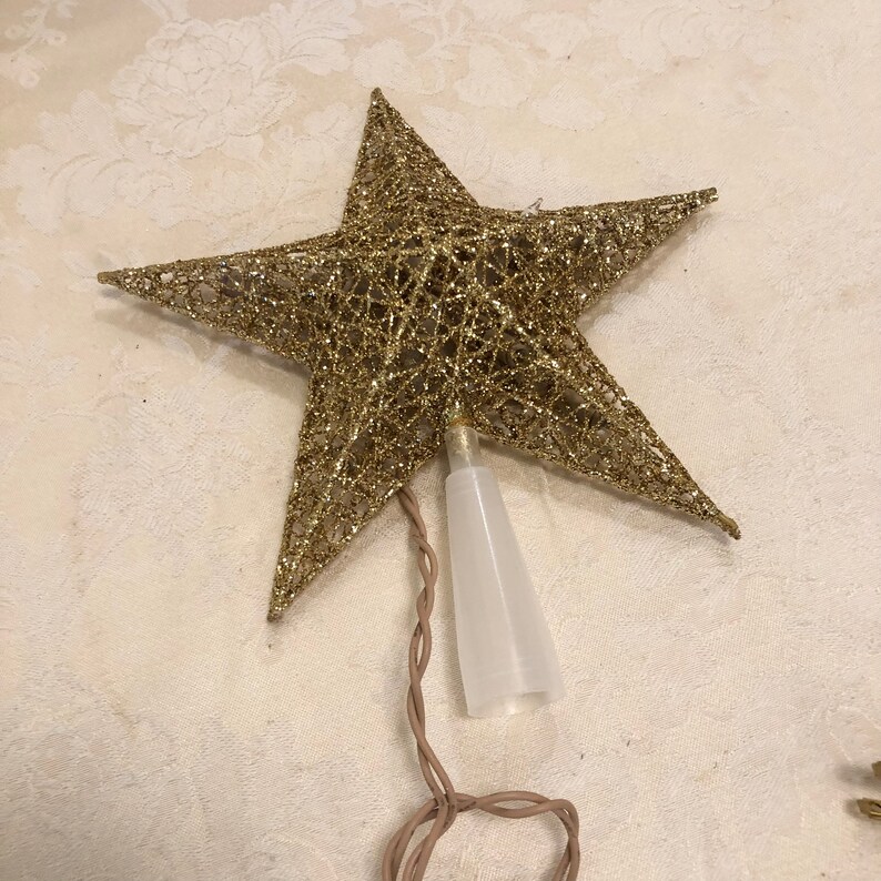 Light up Gold Tree Topper With Gold Detail Bold but Delicate Etsy