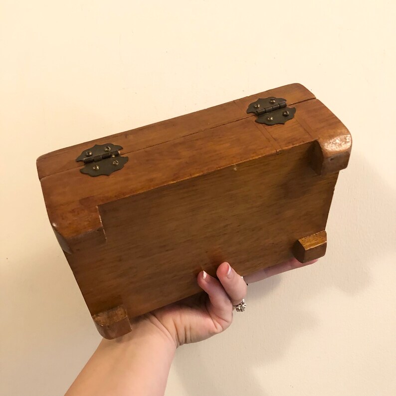 Locking Wooden Jewelry Box Wooden Chest Black Gray Finish Etsy