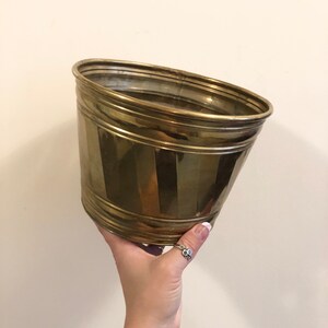 Solid Brass Planter With Plastic Insert Beautiful Brass Metal Bin Antique Brass Planter Bin Brass Quality Planter