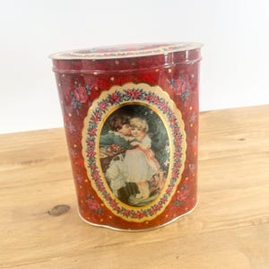 Red & Gold Tone Pasta Tin England Tin Box With Gold Trim From The England Tin Box Company Elegant Storage Antique Tin