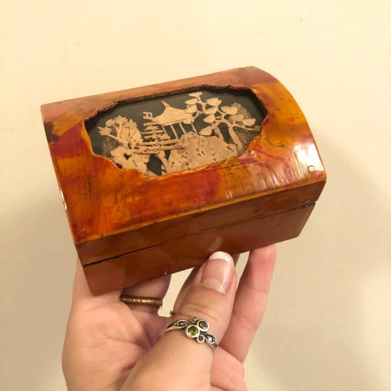 Chinese Village Jewelry Box With Cork Art Asian L… - image 7
