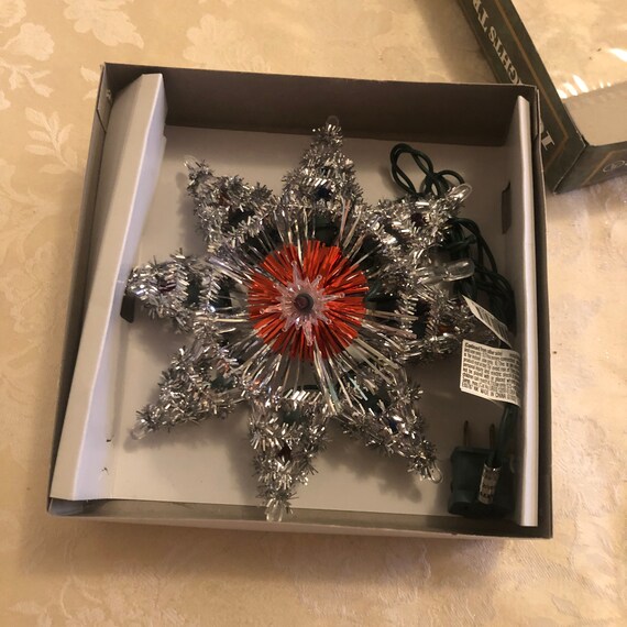 Light Up Silver Tree Topper With Light Inside Tree Topper | Etsy México