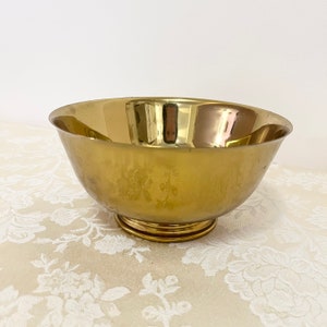 Vintage Solid Brass Bright Golden Bowl Fruit Bowl Brass Open Bowl Vintage Brass Bowl Decorative Bowl