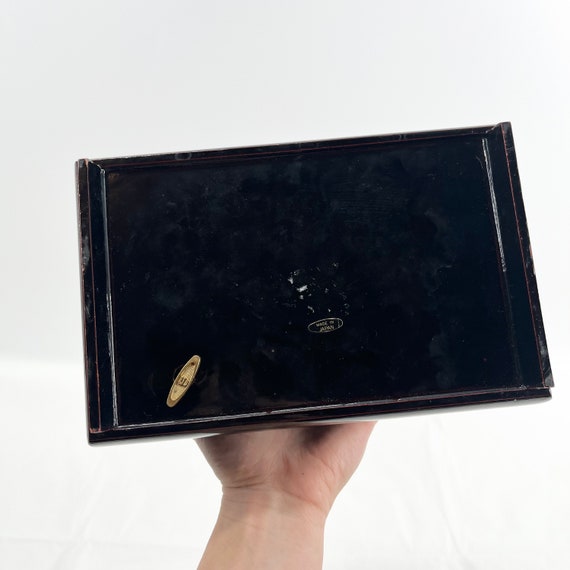 Elegant Black Lacquered Music Box Jewelry Box Pla… - image 5