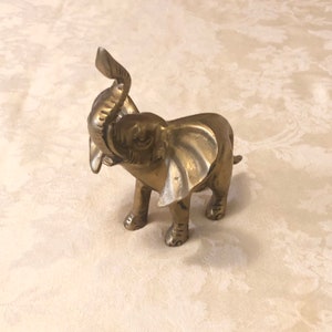 Vintage Solid Brass Elephant Office Or Den Decor Elegant Brass Art In A Figurine Paper Weight Brass Elephant Home Decor
