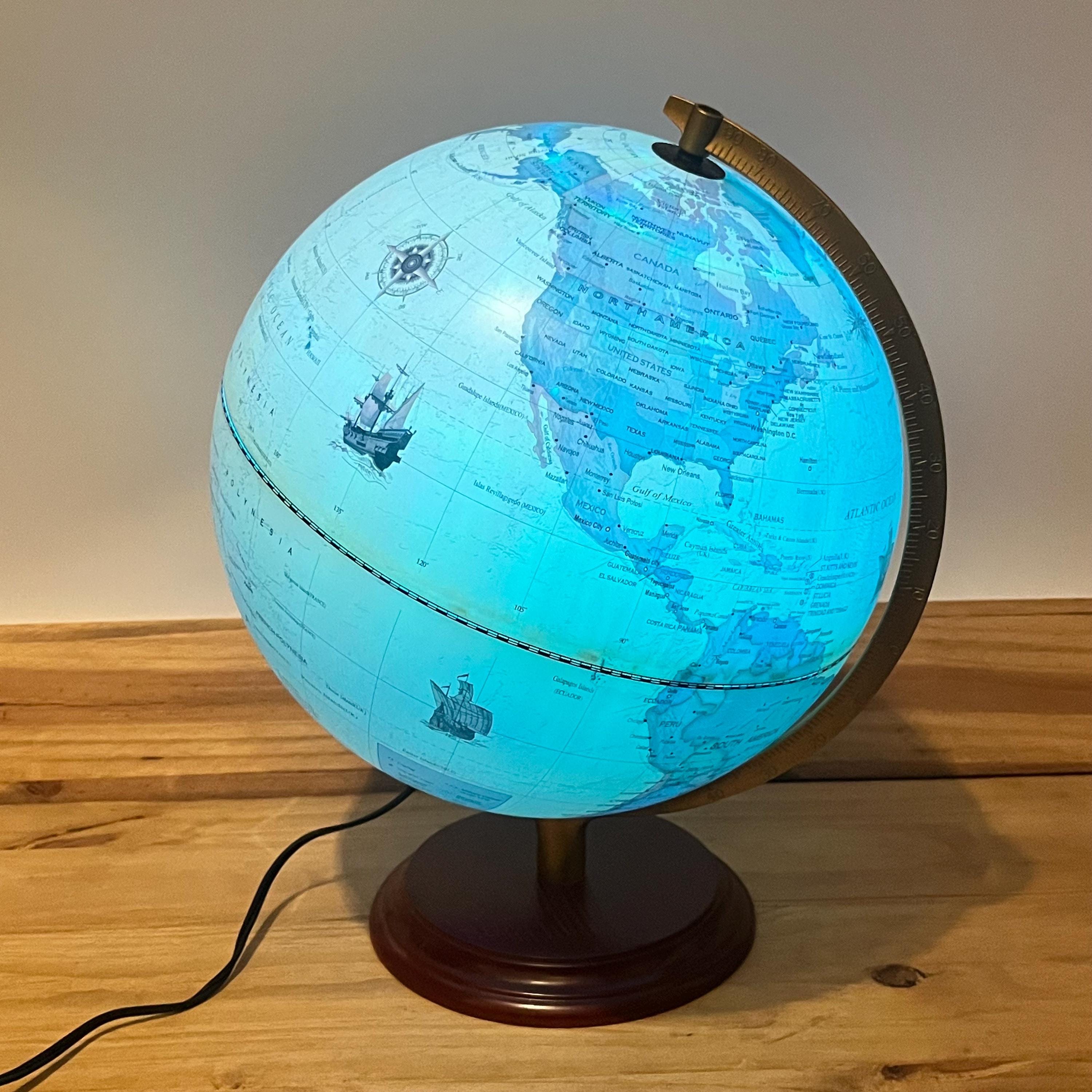 Vintage Standard 15.5” Inch Globe Lamp 70s 80s Decor Equator Glows