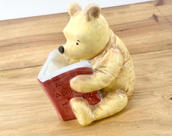 Vintage Disney Classic Pooh Ceramic Piggy Bank Classic Pooh Nursery Decor Baby Bank Pooh Bedroom Decor Pooh Reading Bookend And Bank Nursery