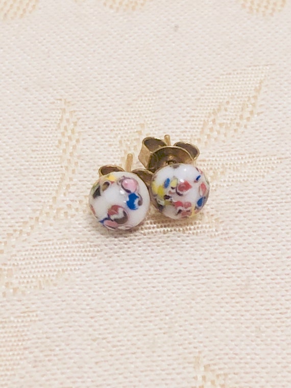 Japanese Enamel Detailed Stud Earrings Japanese Ha