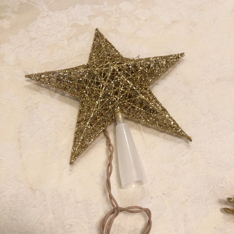 Light up Gold Tree Topper With Gold Detail Bold but Delicate Etsy