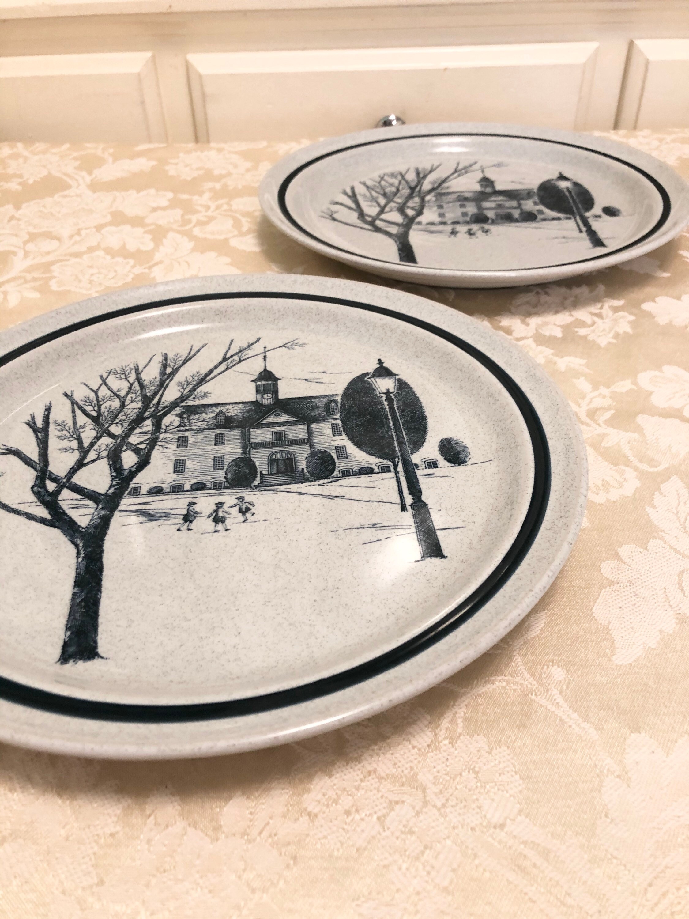 ノリタケ Colonial Times 廃盤皿 2枚セット 北欧ヴィンテージ Noritake Colonial Times Stoneware Retired Discontinued Set of 2
