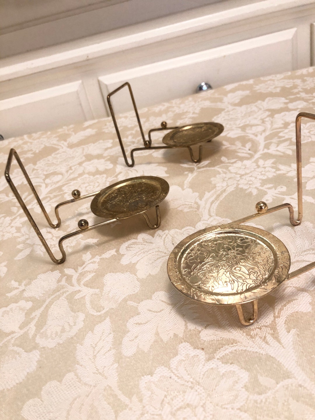 3 Brass Tea Cup Stands Tea Cup and Saucer Displays Elegant Set Etsy
