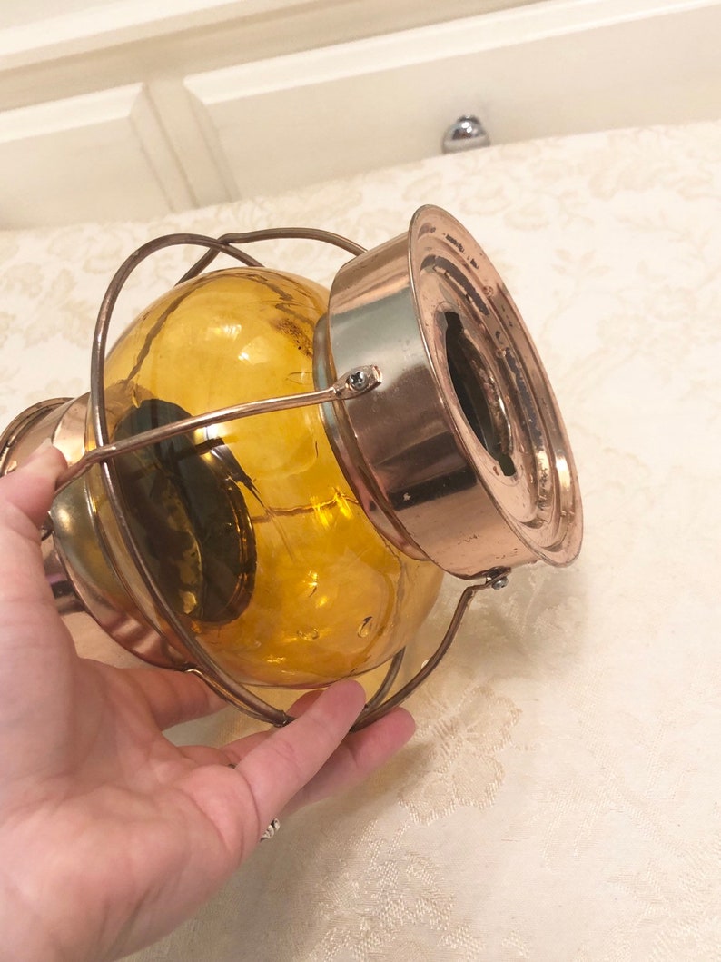 Decorative Lanterns Japanese Lantern Candle Holder Copper Decoration Antiqued Japanese Copper Lantern With Hollow Amber Glass Inside