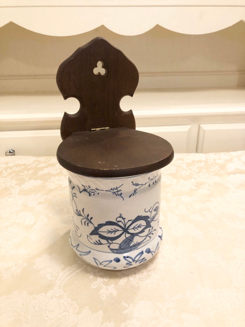 Antique Storage Box Retro Wooden Lid Salt Cellar for Salt or Etsy