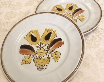 Vintage Handpainted American Hearthside Stoneware Kitchen Dinner Set Stoneware Dinner Plates Country Stoneware Dishwasher Oven Safe