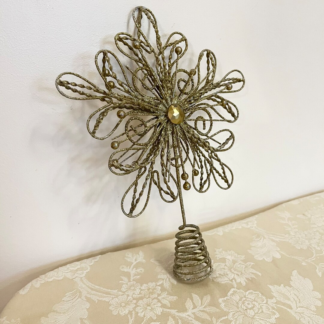Gold Wire Tree Topper Star Bright Tree Topper Vintage Etsy
