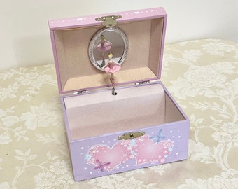 Vintage Kids Music Box Jewelry Box Jewelry Storage Musical Jewelry Box Ballerina Dances To Music Box Pink Box